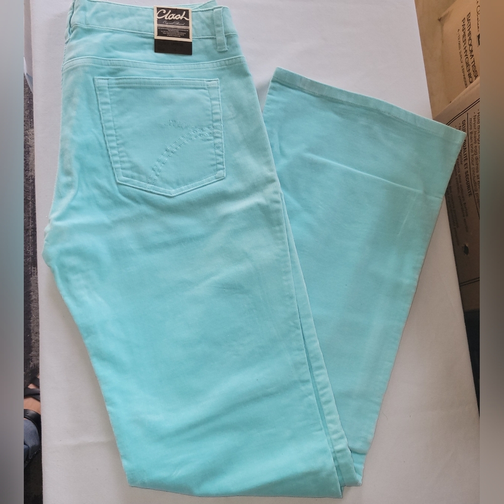 Women's Light Blue Corduroy Pants  Boot Cut With Stretch Size 9